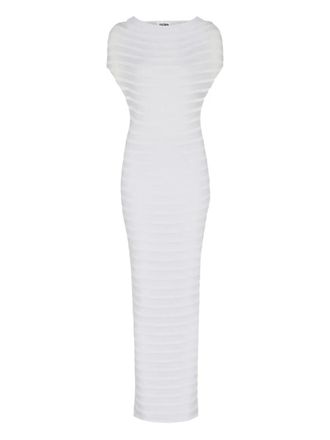 Jean Paul Gaultier striped ribbed maxi dress - women - Viscose/Polyester - S - White