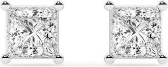Grown Brilliance 1.25 Carat Princess Lab Grown Diamond Stud Earrings in 14K White Gold,Push Back Clasp, G Color, VSSI Clarity