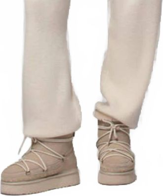 Max & Moi Womens Aanor Cow Suede Shearling Boot In Latte
