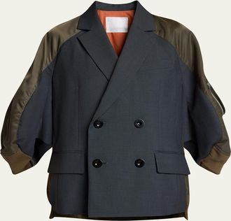 sacai Mixed-Media Suiting Bomber Jacket