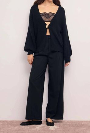 Minkpink Jette Jewel Button Cardigan In Black