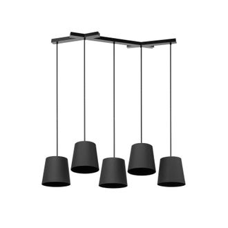 Lucande Lucande - L&aacute;mpara Colgante thamila En Negro De Textura, Tela, Tejido, Seda