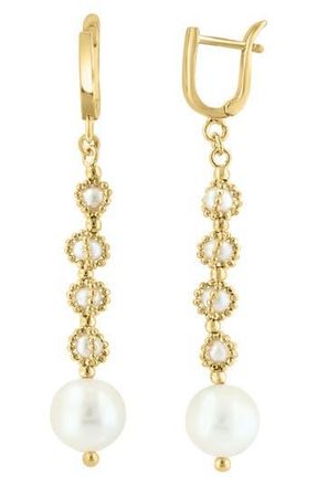 Effy Freshwater Pearl Drop Earrings in White at Nordstrom Rack