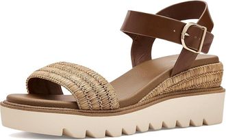 Mia Odalys Womens Wedge Shoes Cognac/Light Natural : 9.5 M, Faux Leather