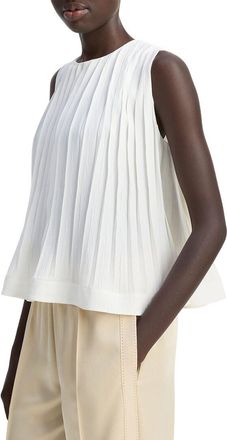 Vince Pleated A-Line Crewneck Top