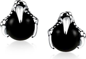 Bling Jewelry Orb Dragon Claw Stud Earrings in Black at Nordstrom Rack