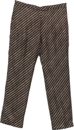 Dries Van Noten Womens Palola Wool Striped Trousers - Dark Grey - Size EU 40 (Womens)