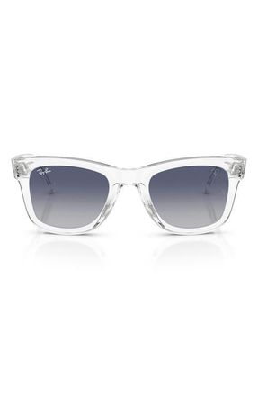 Ray-Ban Scuderia Ferrari 50mm Square Sunglasses in Transparent /Light Grey at Nordstrom