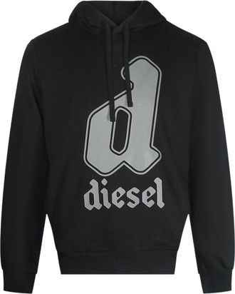 Diesel Mens Bold Hoodie (Black) Cotton - Size X-Large