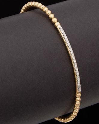 Meshmerise 18K Over Silver Vermeil 0.12 Ct. Tw. Diamond Ball Cuff