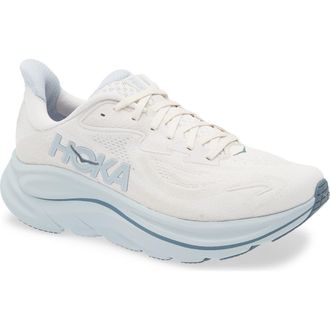Hoka One One Clifton 10 Running Shoe in Grout /Mineral Blue at Nordstrom, Size 10.5