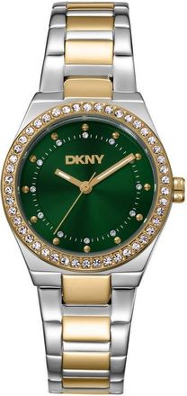 DKNY Essential Glitz Bracelet Watch, 30mm in Dark Green at Nordstrom