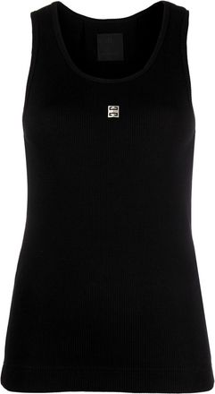 Givenchy 4G-logo plaque sleeveless top - women - Cotton/Spandex/Elastane - L - Black