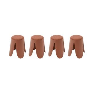 Sweeek Juego de 4 taburetes apilables terracota