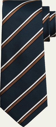 Kiton Mens Multi-Stripe Silk Tie