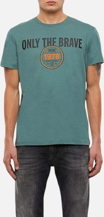 Diesel Mens DIESEL T DIEGOS K35 Mens T Shirt Crew Neck Short Sleeve Casual Summer Cotton - Green - Size: 44