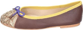 Coral Blue Leren Ballet Flats voor Vrouwen - Dames - Ballerinas - Bruin - 38 EU - Schoenen