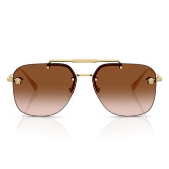Versace Sunglasses Ve2296 100213 Gold/Brown Gradient Women