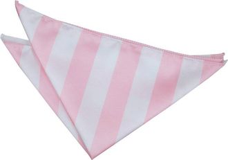 DQT Premium Woven Microfibre Striped Baby Pink and White Mens Fashion Casual Formal Business Handkerchief Pocket Square Hanky