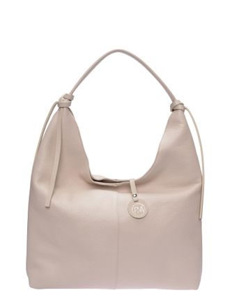 Roberta M Beige Rundleer Tas