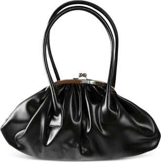 Comme Des Gar&ccedil;ons pleated-clasp shoulder bag - Black