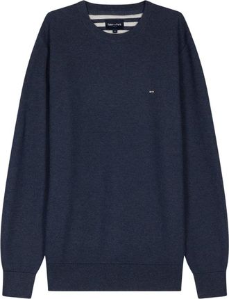 Eden Park Rondgebreide trui met ronde hals - Heren - Ronde hals truien - Blauw - 3XL - Katoen - Truien & Vesten