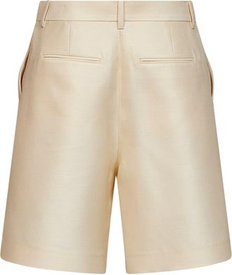 Khaite Womens Shorts Auggie Ivory Wool-Silk