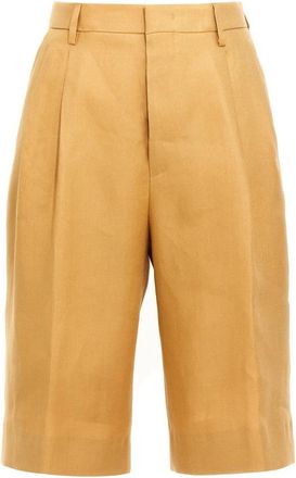 Tagliatore B-Effie Linen Bermuda Shorts - Dames - Korte Broeken - Oranje - 2XS - Leer - Korte Broeken