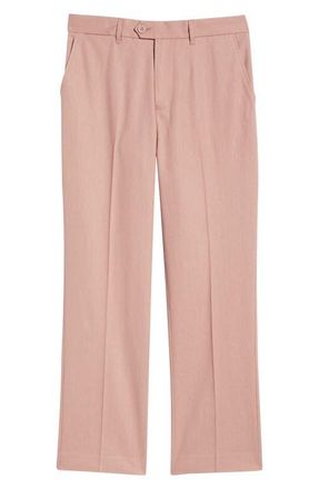 Percival Tailored Flat Front Linen & Cotton Trousers in Mauve at Nordstrom, Size 30