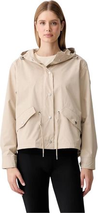 DKNY Jas met capuchon en trekkoord - Dames - Zomerjassen - Beige - XL - Polyester - Jassen