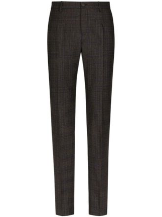 Dolce & Gabbana Prince Of Wales Patterned Wool Tailored Trousers