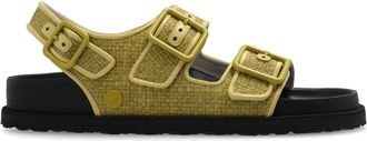 Birkenstock 1774 Milano Raffia sandals - women - Leather/Rubber/Raffia - 40 Regular - Green
