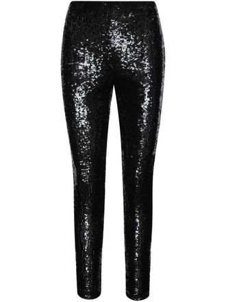 Oscar De La Renta Pantaloni skinny con paillettes - Nero