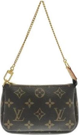 Louis Vuitton Pre-owned Mini Pochette Accessoires Monogram Accessory Pouch - Dames - Vintage Handtas - Bruin - ONE Size - Vintage