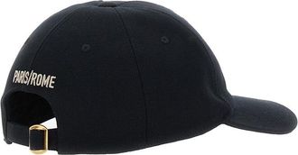 Valentino Garavani Mens Black Cotton Baseball Cap With Logo Hat