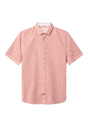 Colours & Sons Kurzarmhemd COLOURS & SONS colours & sons Kurzarmhemd Shirt-Linen Blend Kent, Herren, Gr. XL, N-Gr, orange, Obermaterial: 70% Baumwolle CO. 30% Leinen