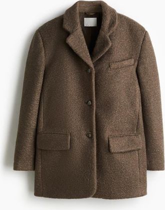H&M Single-breasted Blazer in Dark Dusty Brown at Nordstrom, Size Xx-Large