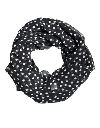 Dolce & Gabbana Womens Polka-Dot Polyester Scarf Black