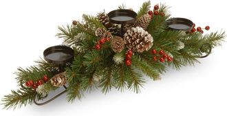 National Tree Company 30In Frosted Berry Centerpiece With 3 Candle Holders