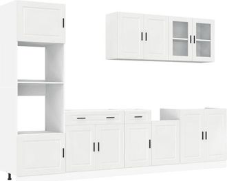 vidaXL Vidaxl - Mueble Cocina Kalmar Blanco De Alto Brillo 7 Pzas