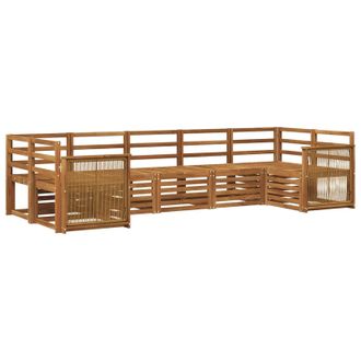 vidaXL Conjunto De Sof&aacute; Seccional 6 Pcs Natural Vidaxl