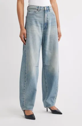 DL1961 Miro Barrel High Rise HIGHLUXE Jeans in Worn Day at Nordstrom, Size 32