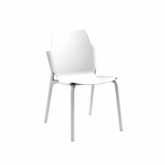 Mobili Rebecca Set de 2 Silla de exterior moderna en polipropileno blanco 83x56x47