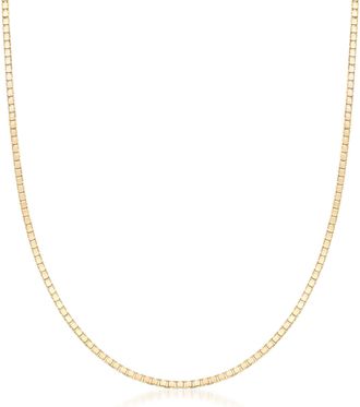 Ross-Simons 0.8mm 14kt Yellow Gold Box Chain Necklace