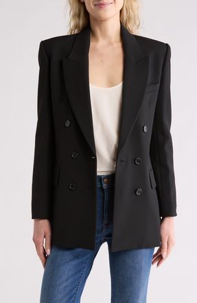 Frame Denim Slim Double Breasted Blazer in Noir at Nordstrom Rack, Size 14