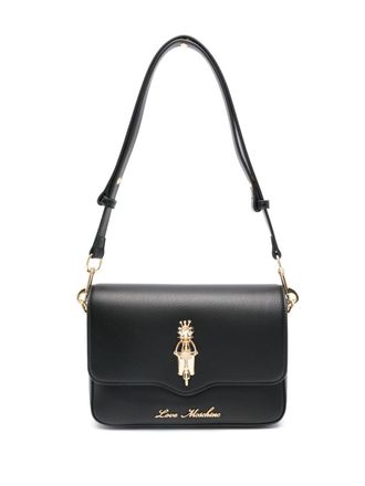 Love Moschino plaque-detail shoulder bag - Black