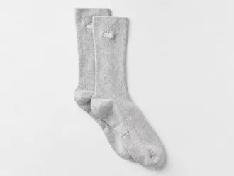 Alo | Half-Crew Understated Socks in Athletic Heather Grey, Size: Medium