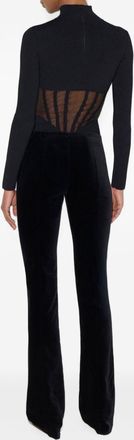 Elisabetta Franchi Corset-Detail Knit Bodysuit - Black