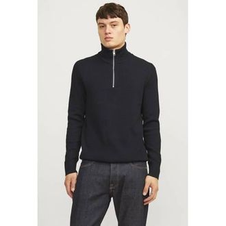 Jack & Jones ESSENTIALS trui rib gebreid zwart