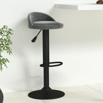 vidaXL Taburete De Cocina De Terciopelo Gris Oscuro Vidaxl
